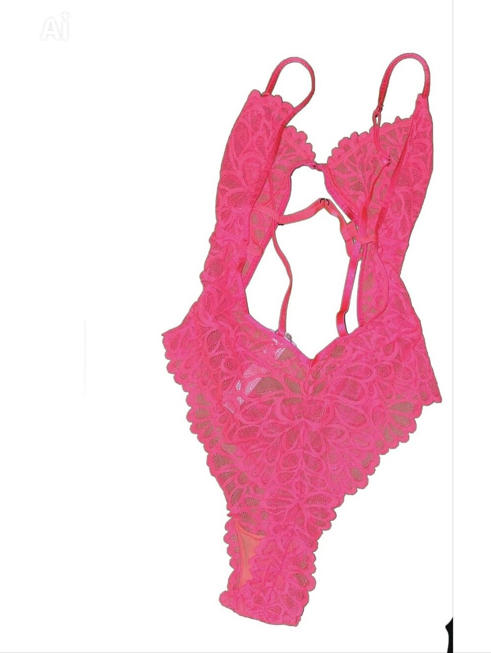 Savage X Fenty Hot Pink Lace Cutout Teddy